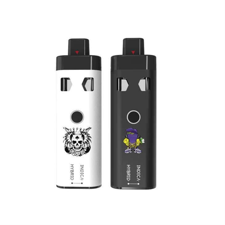 Tvískiptur kammerverksmiðja Kína Dual CBD tæki Vape bragðtegundir Vaping með Type-C hleðslutæki fyrir 2ml delta 8 thc þykkt olía